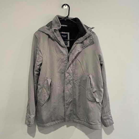 Abercrombie & Fitch Other - Abercrombie & Fitch Recycle-Fill Fleece Lined Full-Zip Hooded Jacket Gray Size S